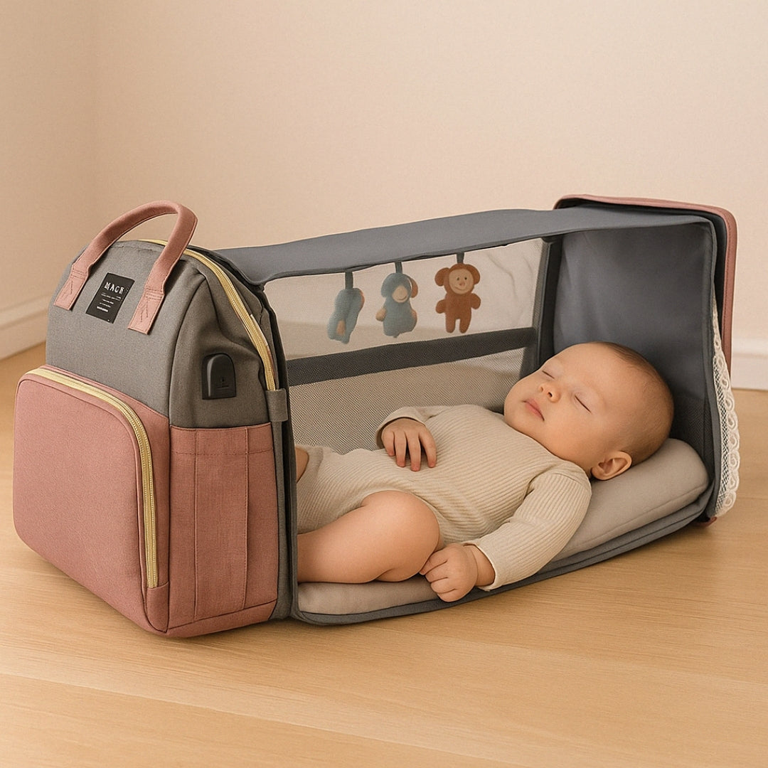 Sac Multifonction Bébé avec Lit et Port USB – Élégance & Innovation